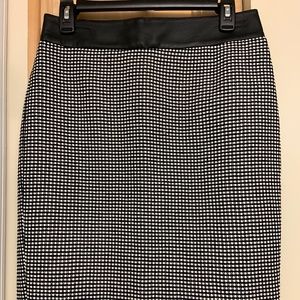 *sold* Ann Taylor Polka Dot Leather Trim skirt